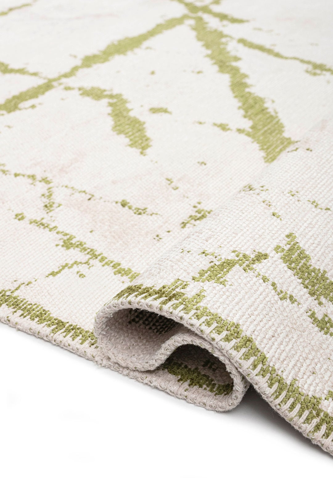 Crack Green - Ecru Rug
