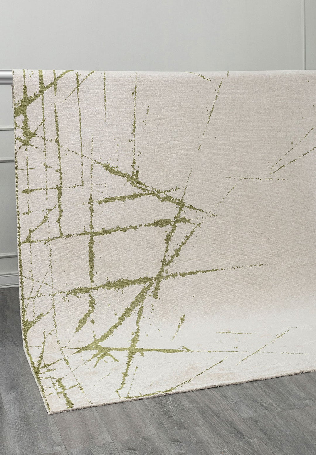 Crack Green - Ecru Rug