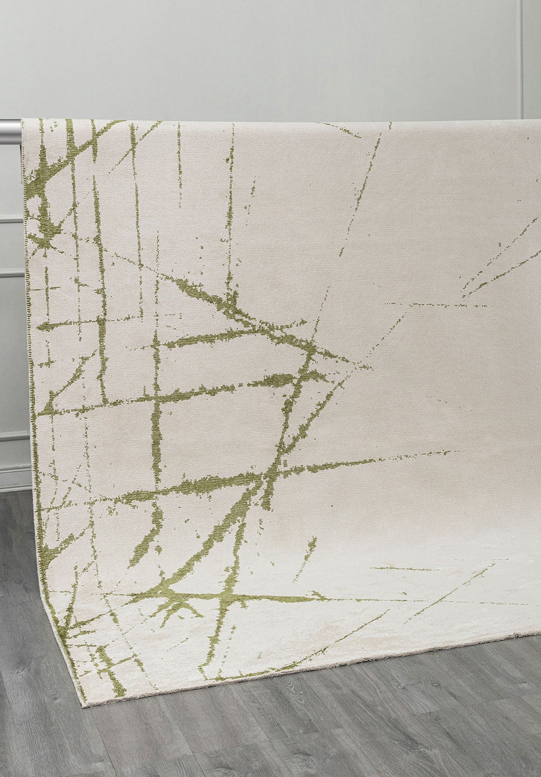 Crack Green - Ecru Rug