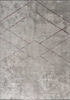 Spider Dark Damson - Dark Grey Rug