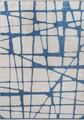 Web Navy Blue - White Rug