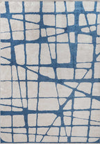 Web Navy Blue - White Rug