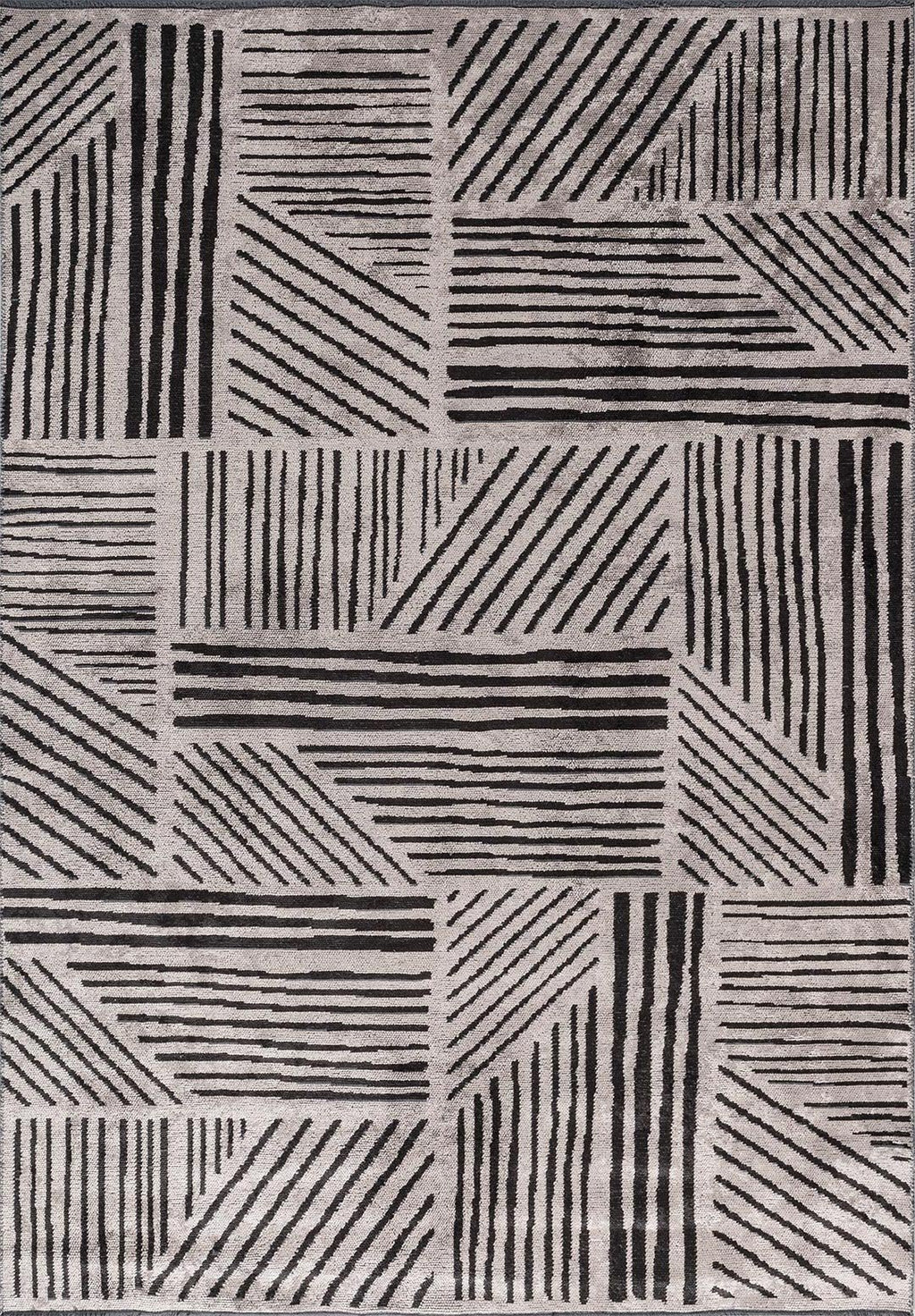 Field Black - Light Grey Rug