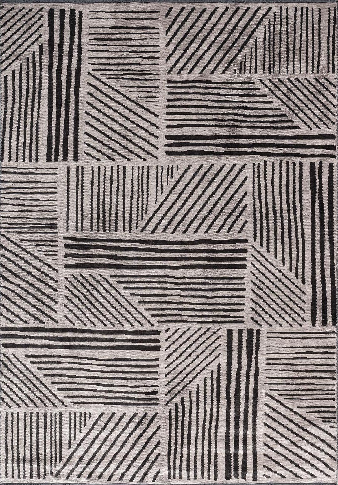 Field Black - Light Grey Rug