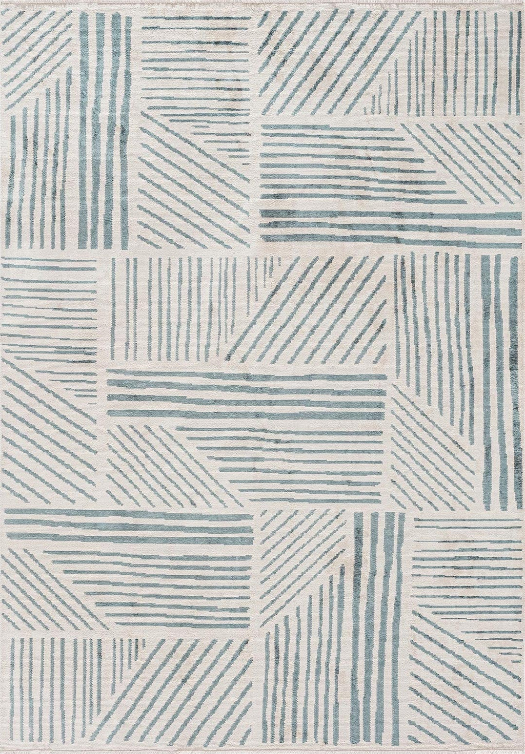 Field Blue - Ecru Rug