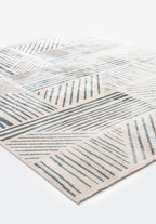 Field Blue - Ecru Rug