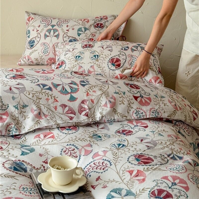 Bohemian Folk Botanical Bedding Set