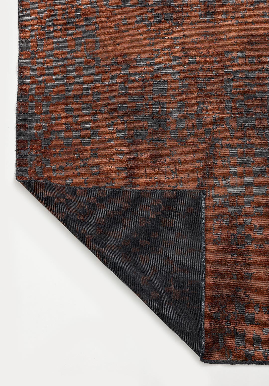Flake Dark Grey - Rust Rug