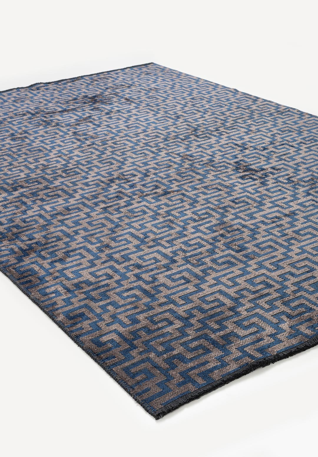 Caterpillar Navy Blue - Dark Grey Rug