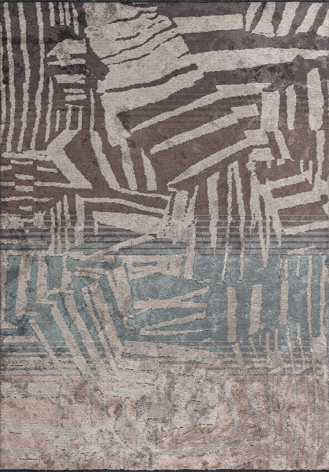 Graffiti Dark Mink - Cream Rug