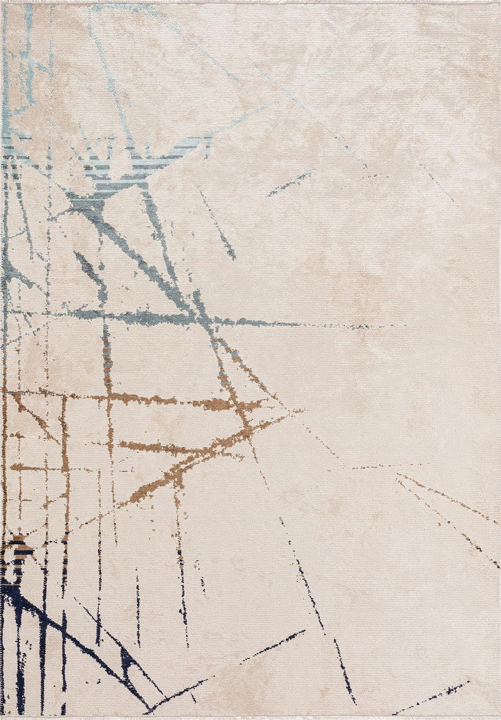 Crack Blue - Ecru Rug