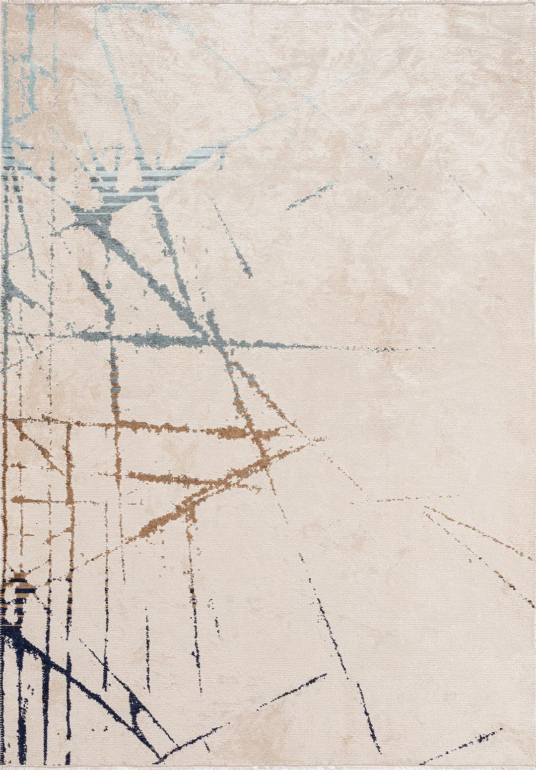 Crack Blue - Ecru Rug