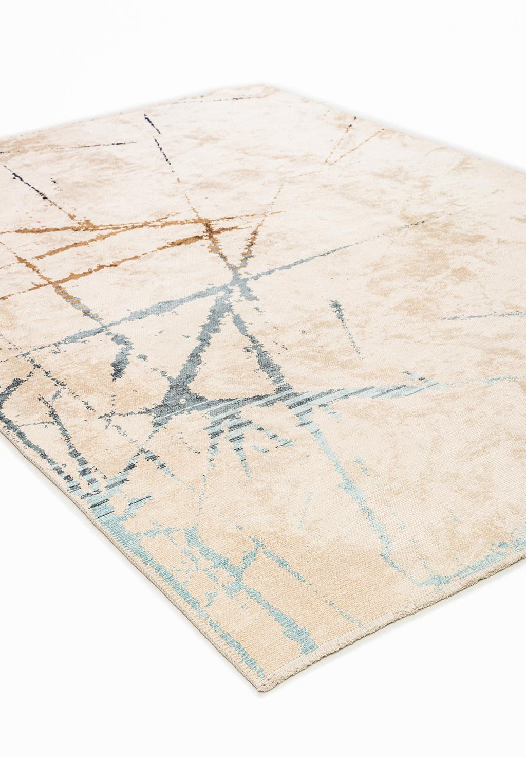 Crack Blue - Ecru Rug