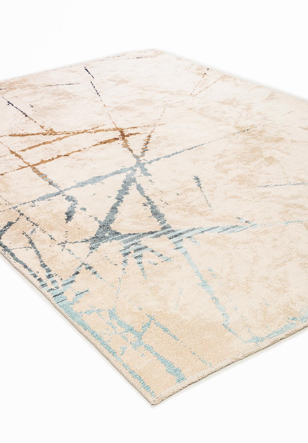 Crack Blue - Ecru Rug