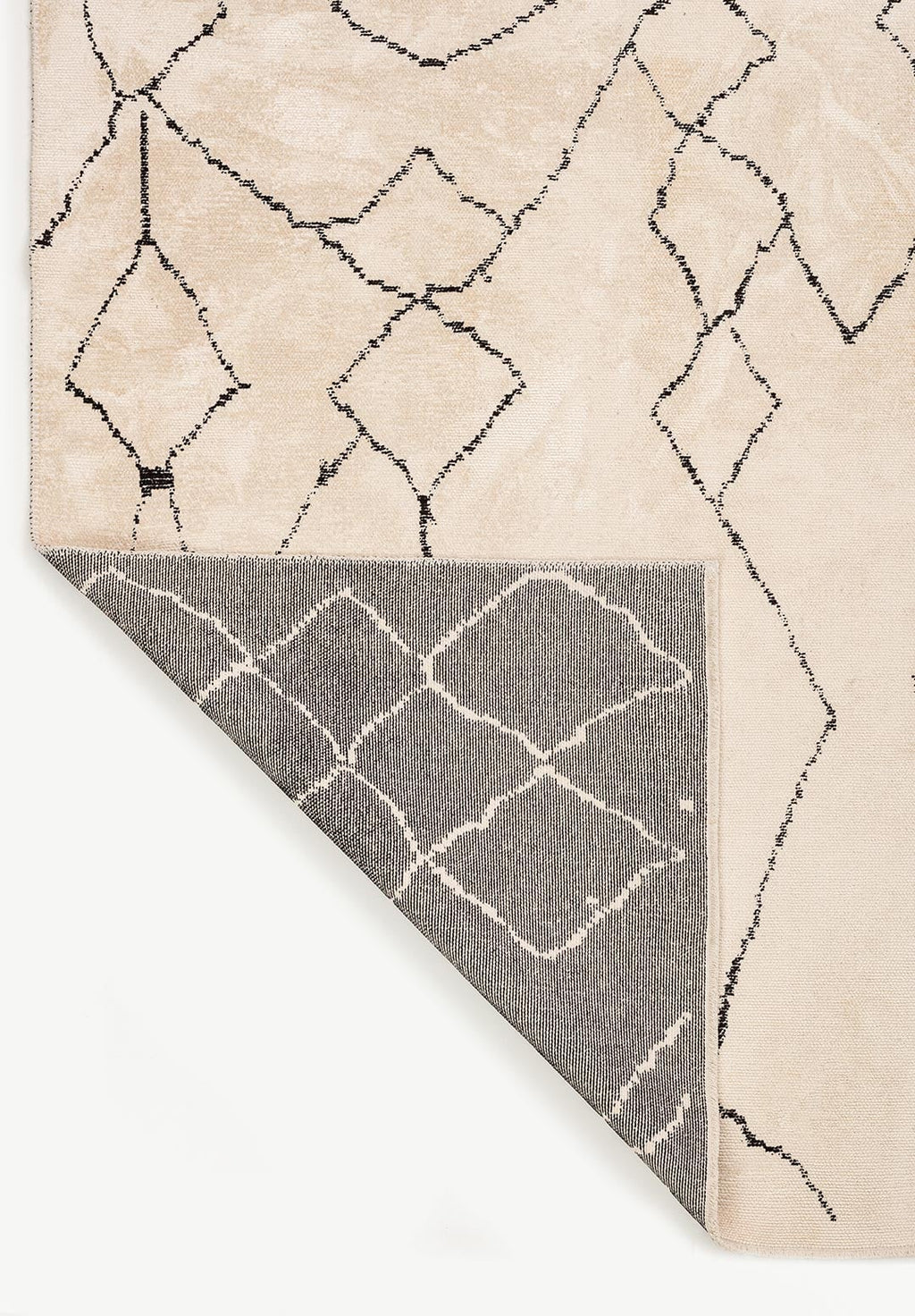 Ethnic Black - Ecru Rug