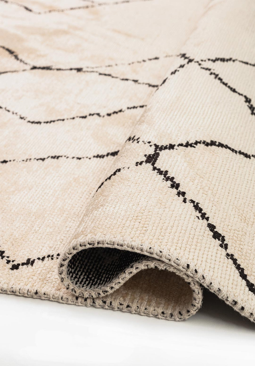 Ethnic Black - Ecru Rug