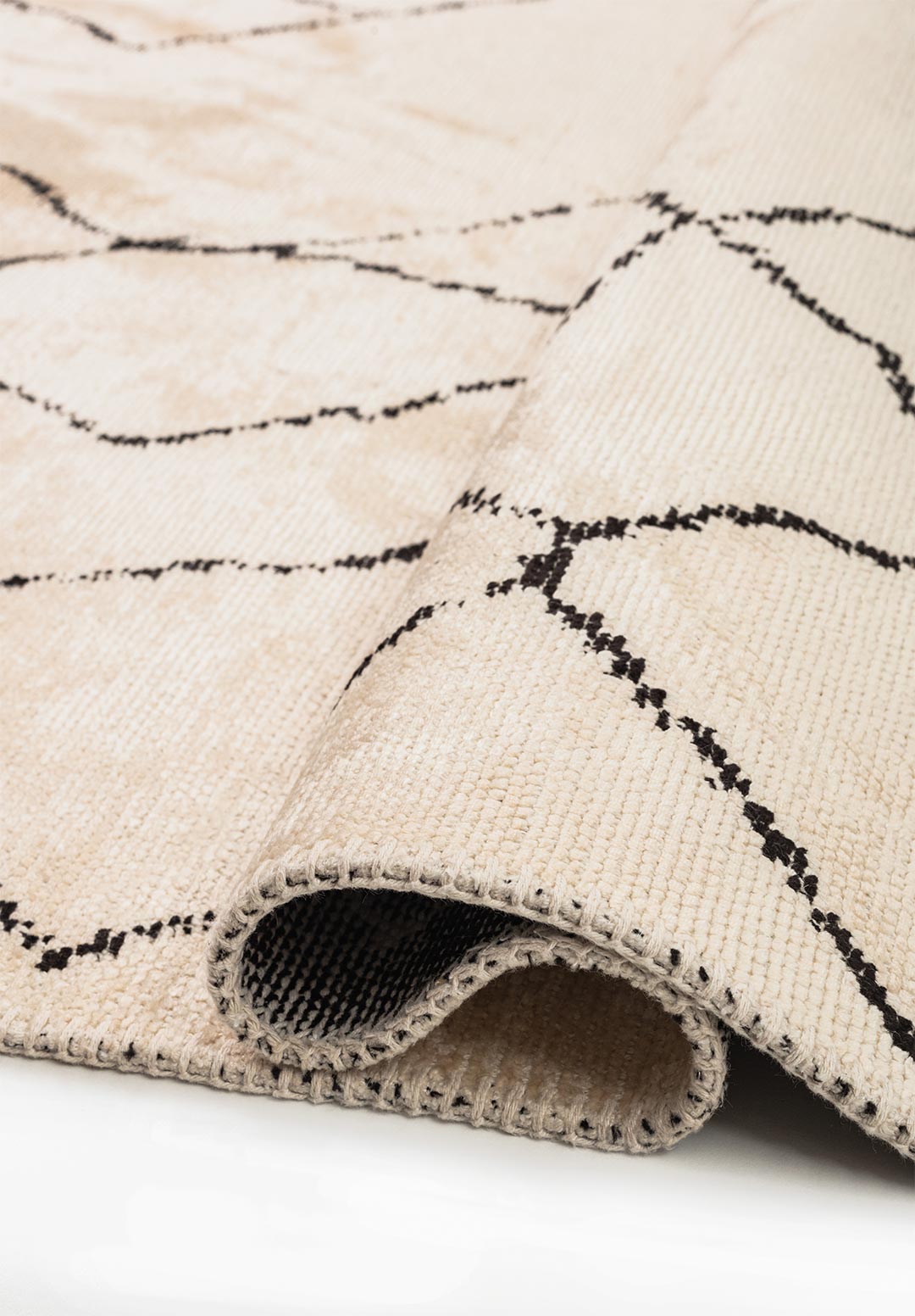 Ethnic Black - Ecru Rug