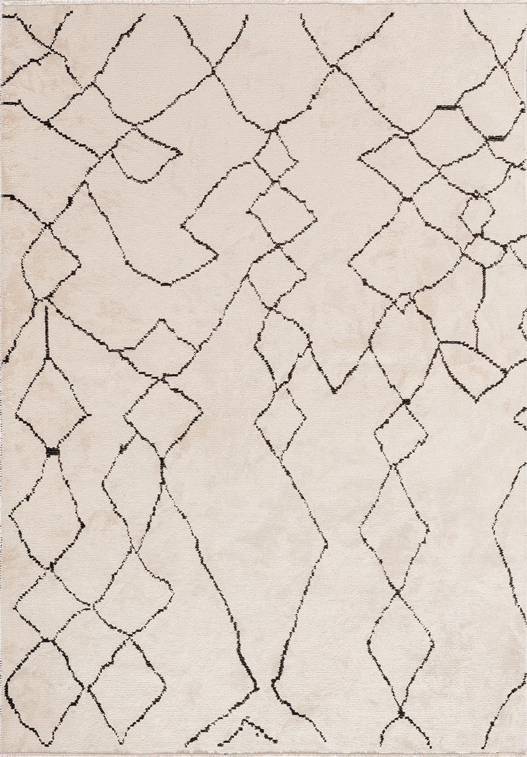 Ethnic Black - Ecru Rug