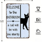 Vintage Black & White Cat Wall Art