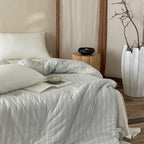 Coastal Stripe Summer Quilted Blanket