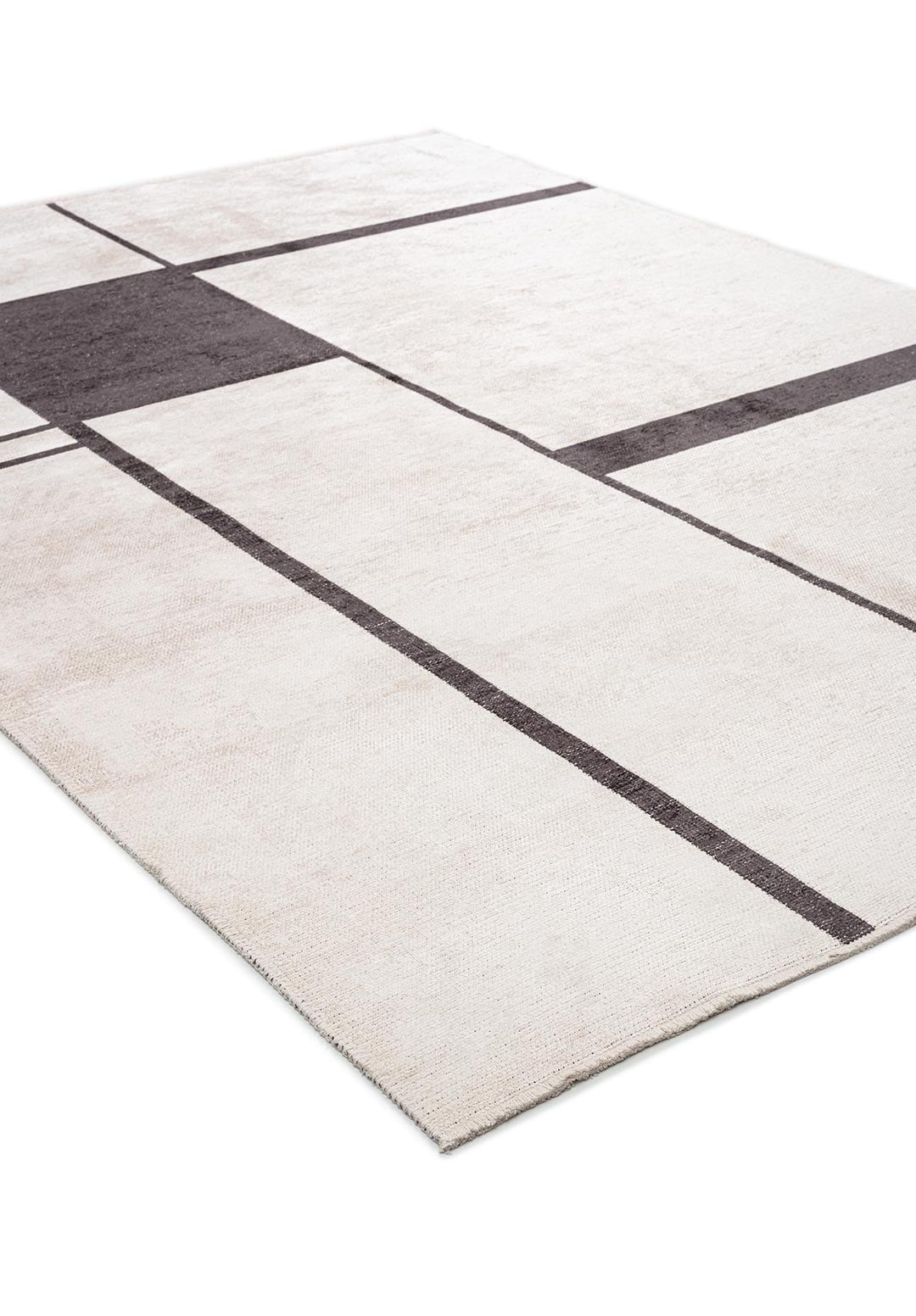 Cell Charcoal - Ecru Rug