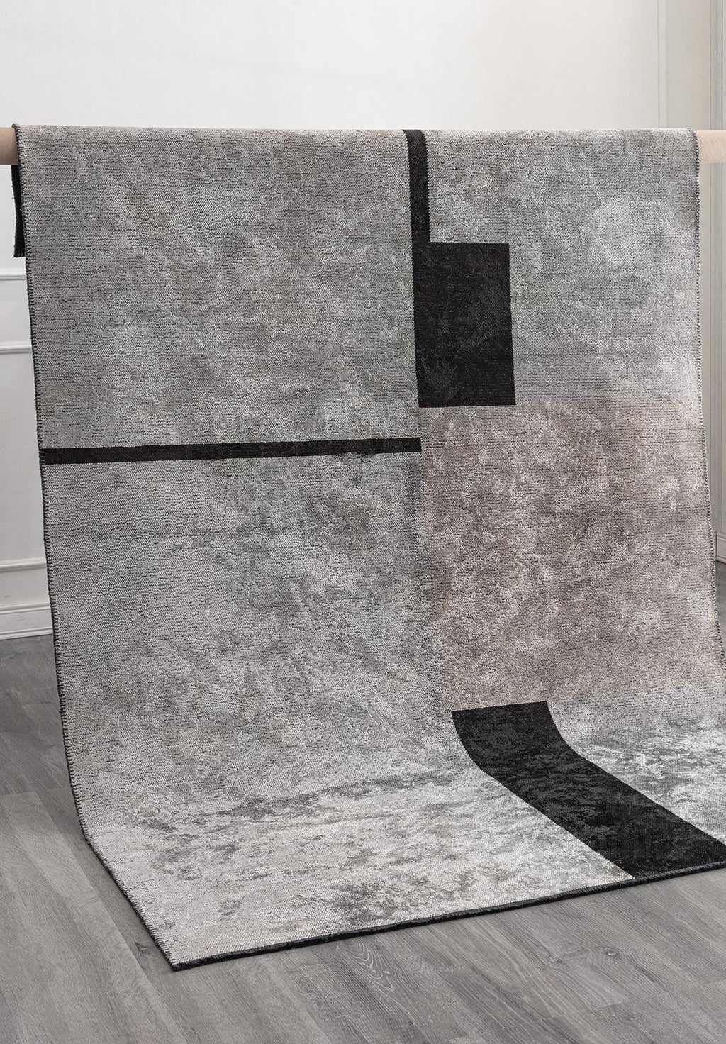 Block Black - Light Grey Rug