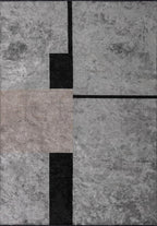 Block Black - Light Grey Rug