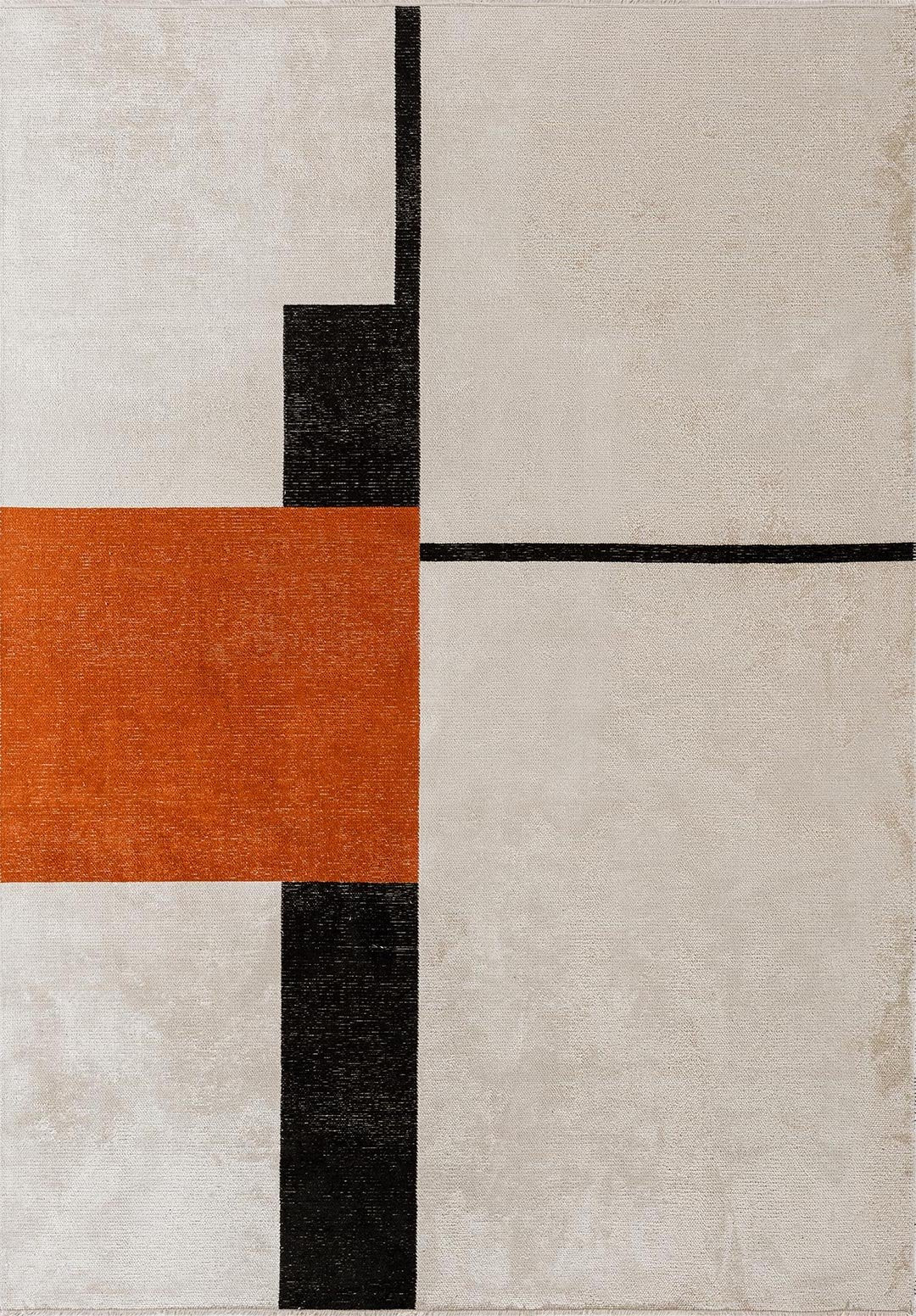 Block Black - Rust Rug