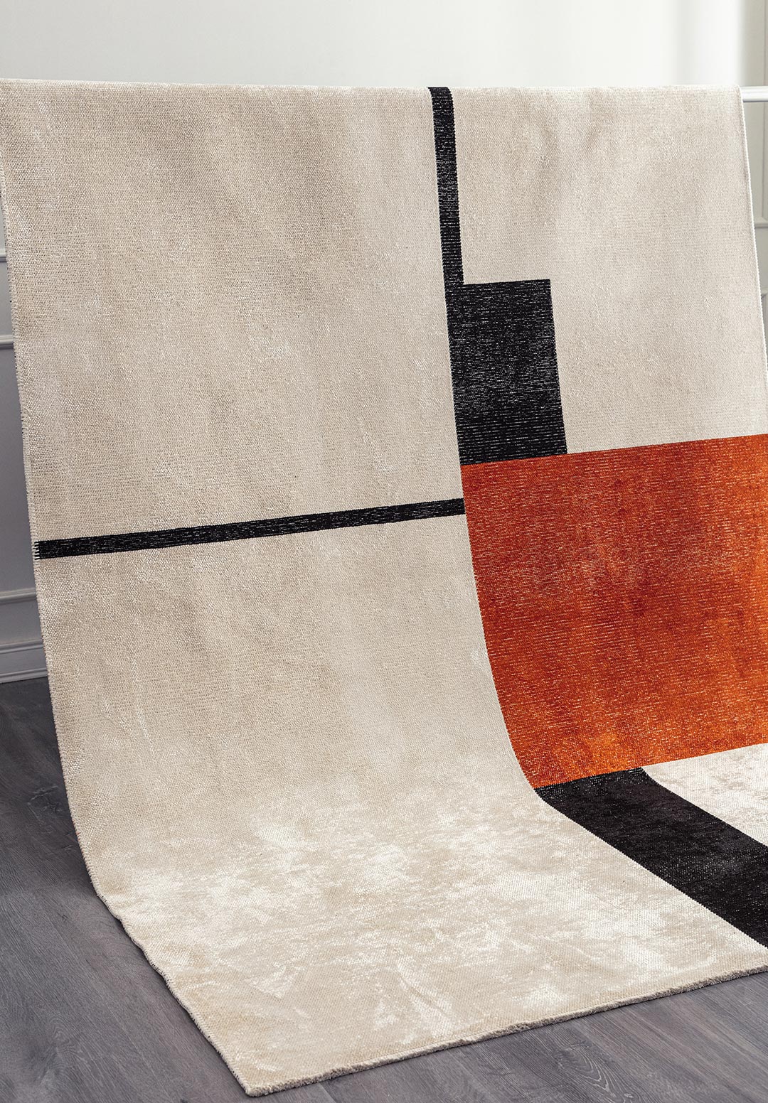 Block Black - Rust Rug
