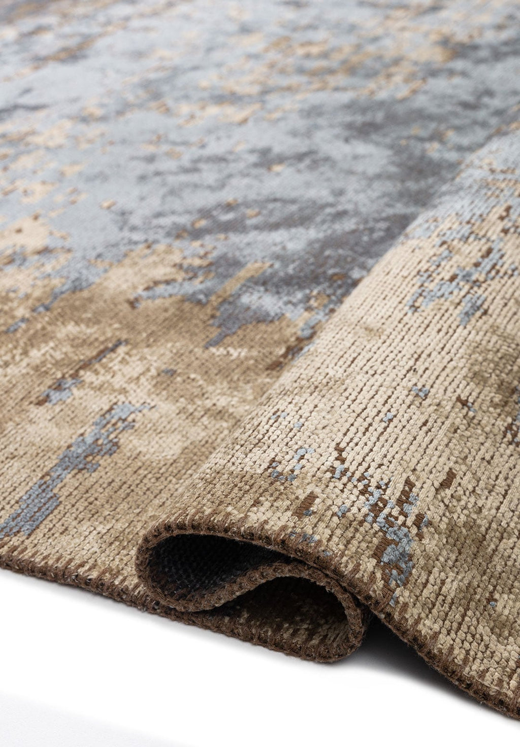 Fog Blue - Beige Rug