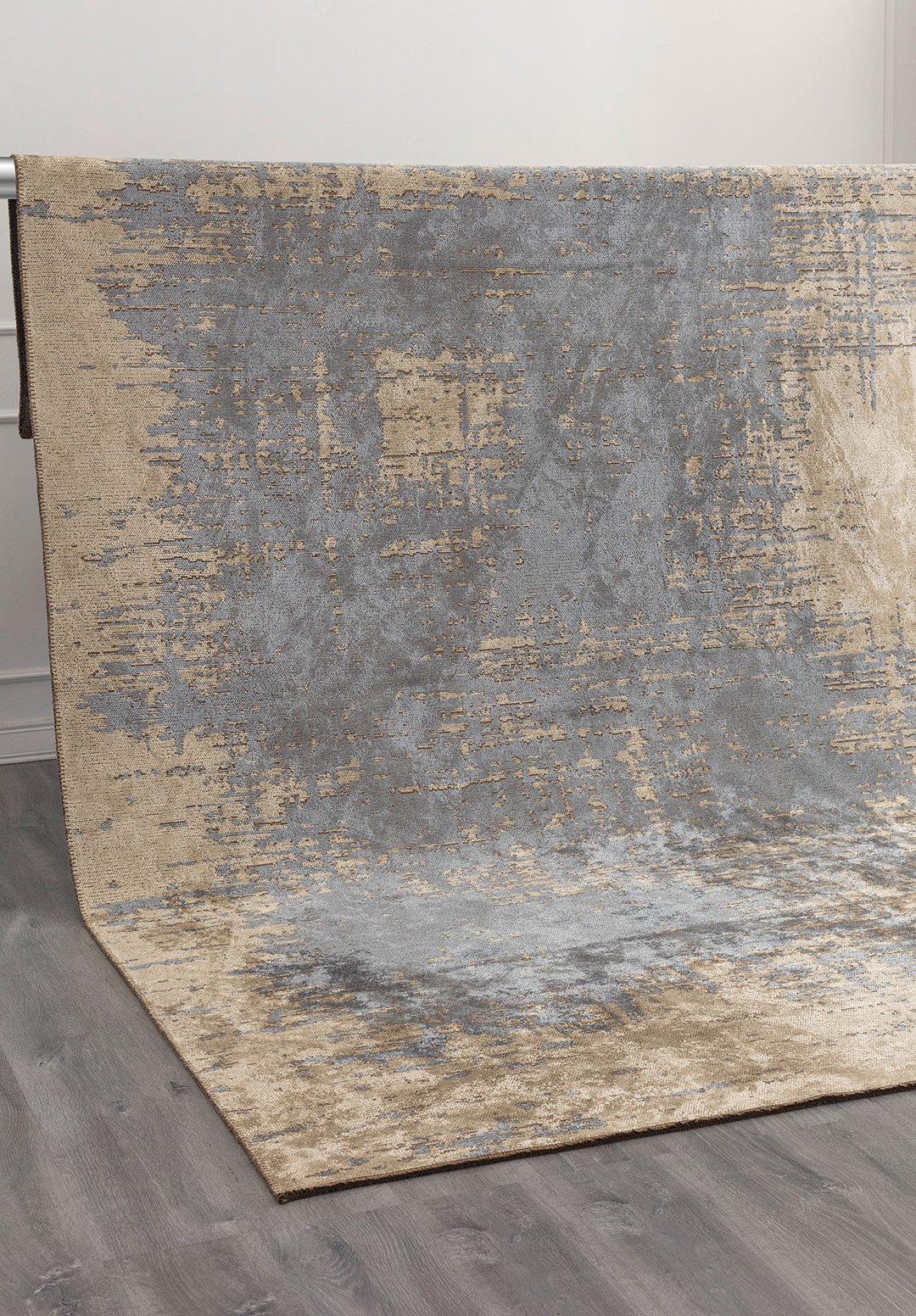 Fog Blue - Beige Rug