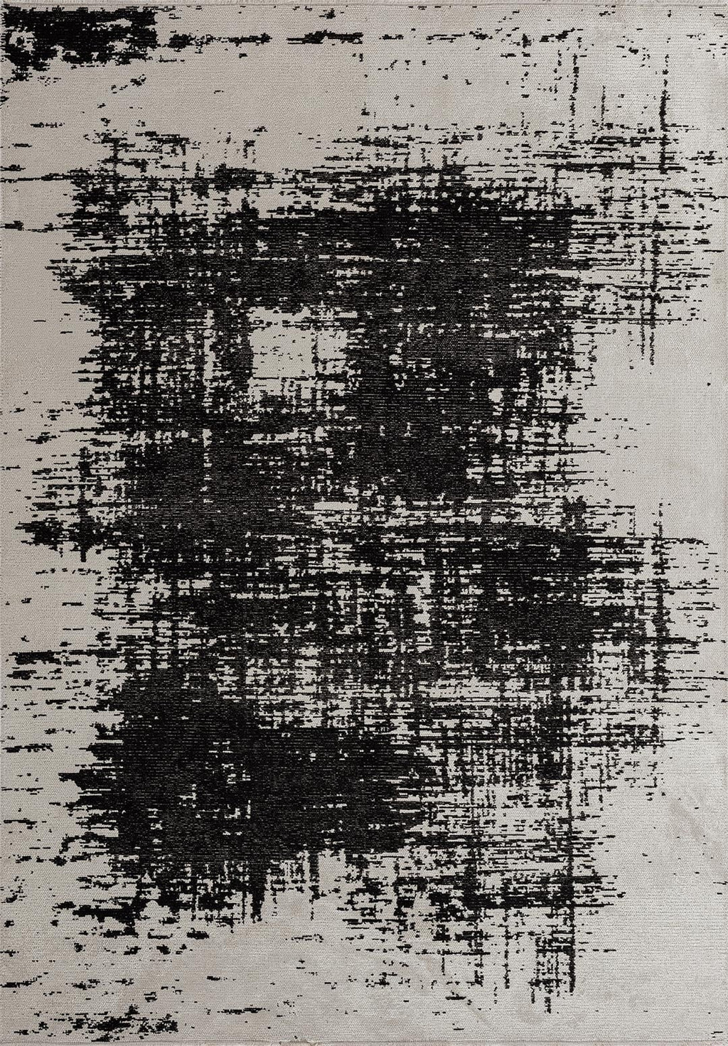 Fog Black - Ecru Rug