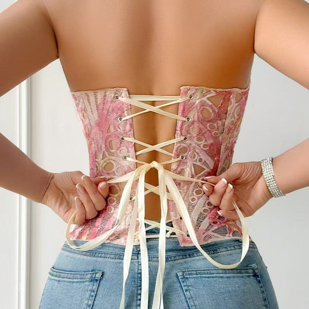 🌟 Women's Embroidered Tummy Control Corset