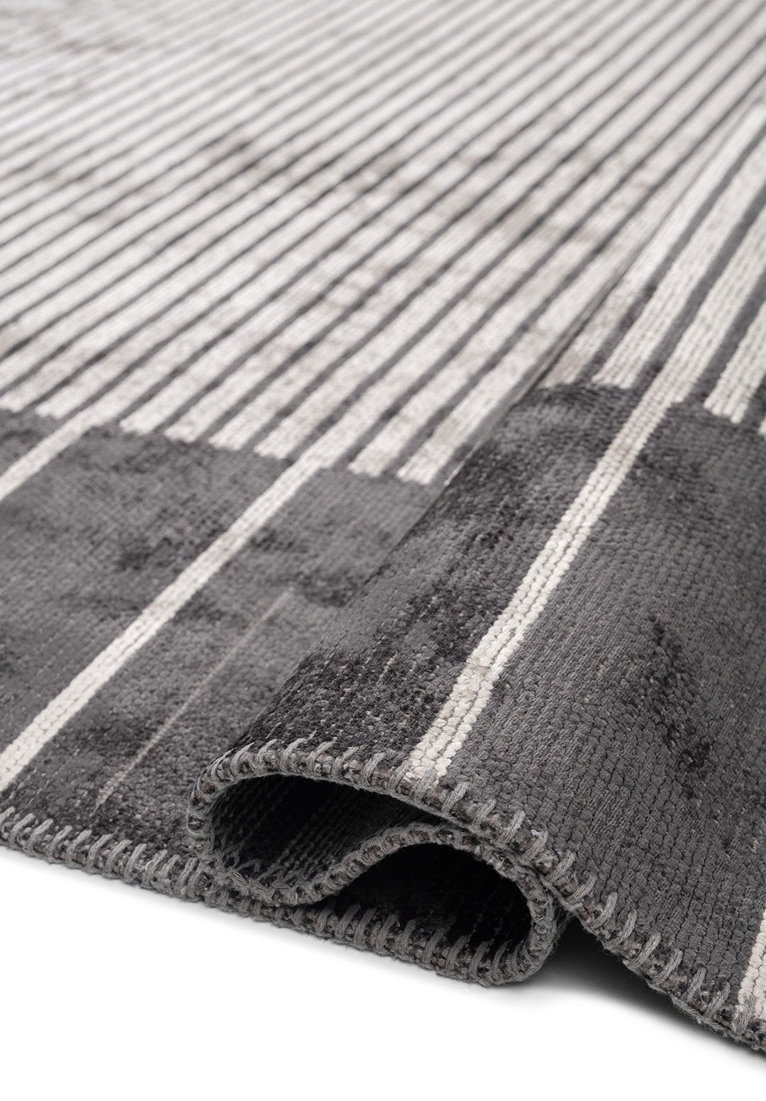 Stria Light Cream - Charcoal Rug