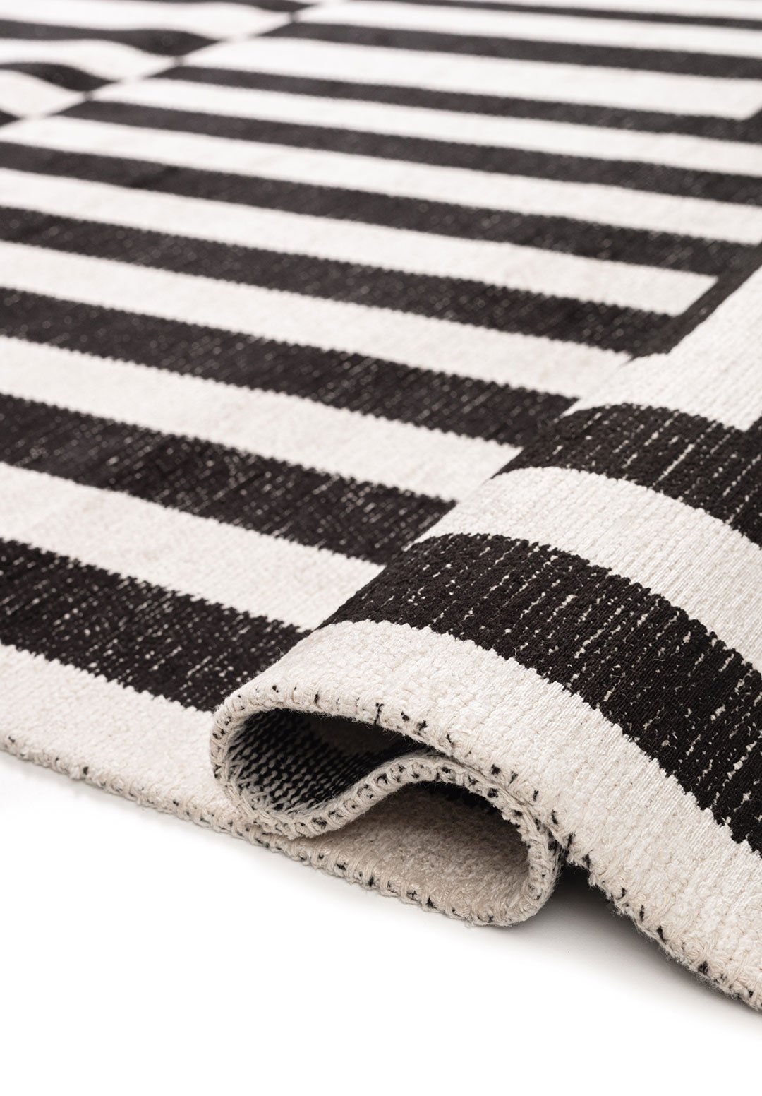 Enigma Black - Ecru Rug