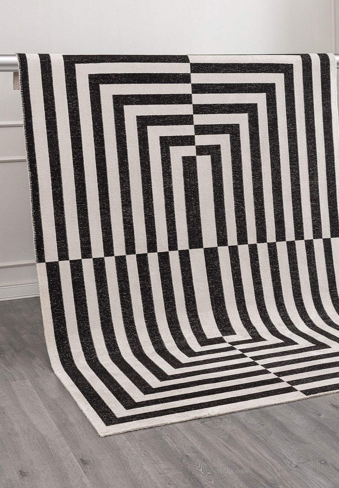 Enigma Black - Ecru Rug