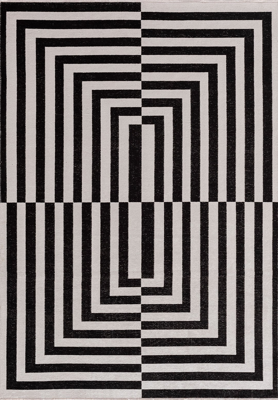 Enigma Black - Ecru Rug