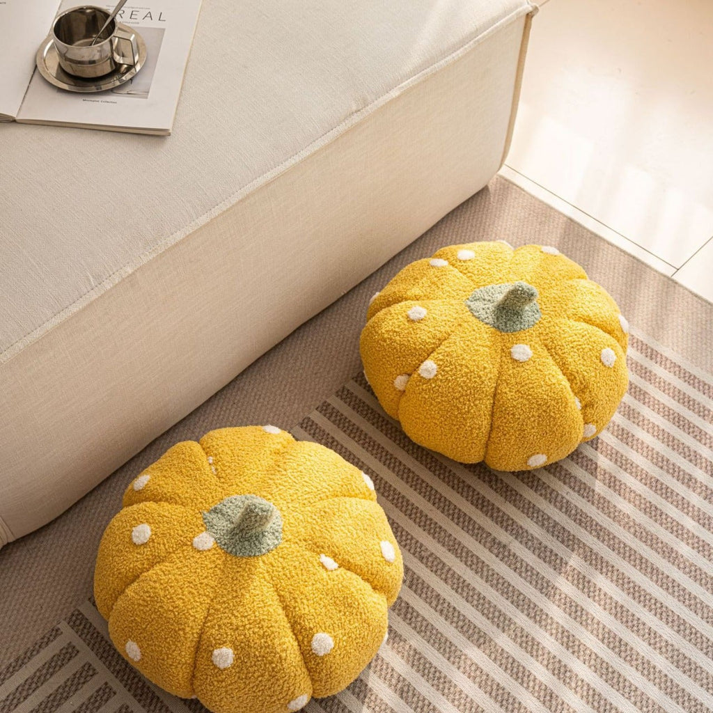Cottage Pumpkin Dot Pillow