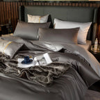 Shemir Grey Silver Reversible Egyptian Cotton Bedding Set