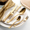 Aurora Gold Hammered Stainless Steel Cutlery Set