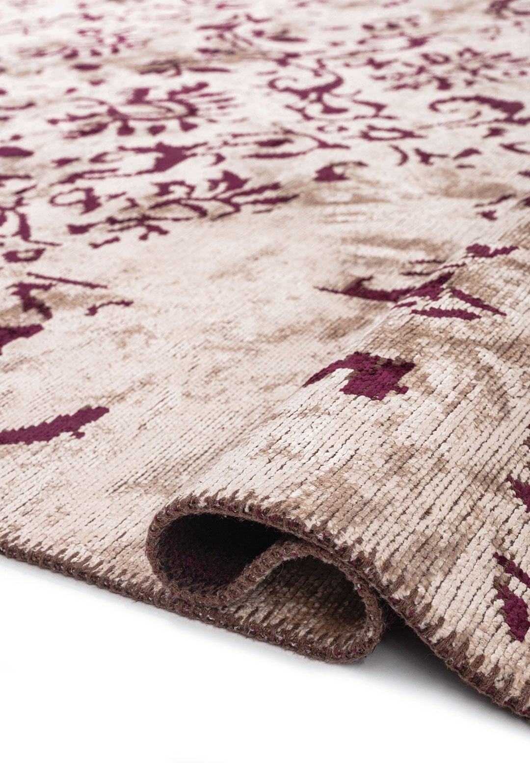Eloria Dark Damson - Light Cream Rug