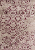 Eloria Dark Damson - Light Cream Rug