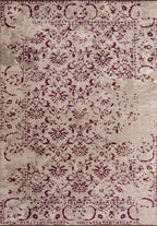 Eloria Dark Damson - Light Cream Rug