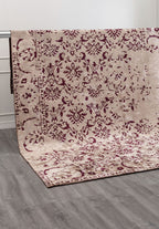 Eloria Dark Damson - Light Cream Rug