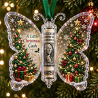 🦋💵 Embossed Butterfly Christmas Cash Gift Ornament – Holiday Money Holder Keepsake 🎄✨