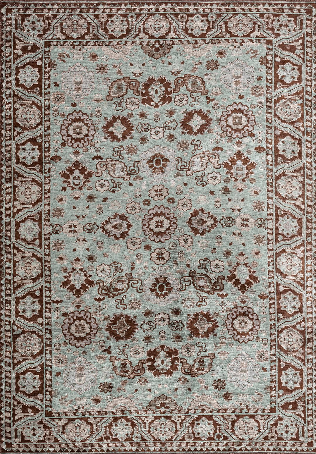Evangeline River Green - Dark Brown Rug