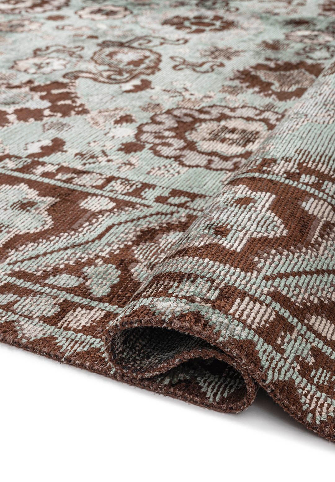 Evangeline River Green - Dark Brown Rug