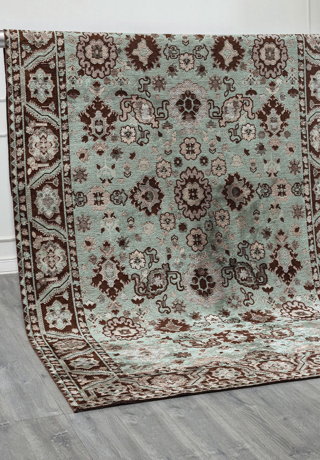 Evangeline River Green - Dark Brown Rug