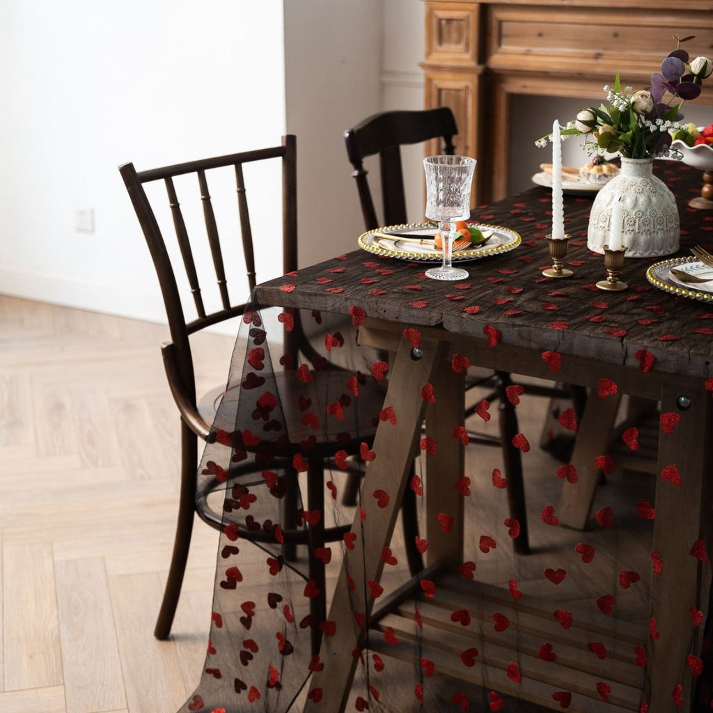 Love Heart Mesh Tablecloth