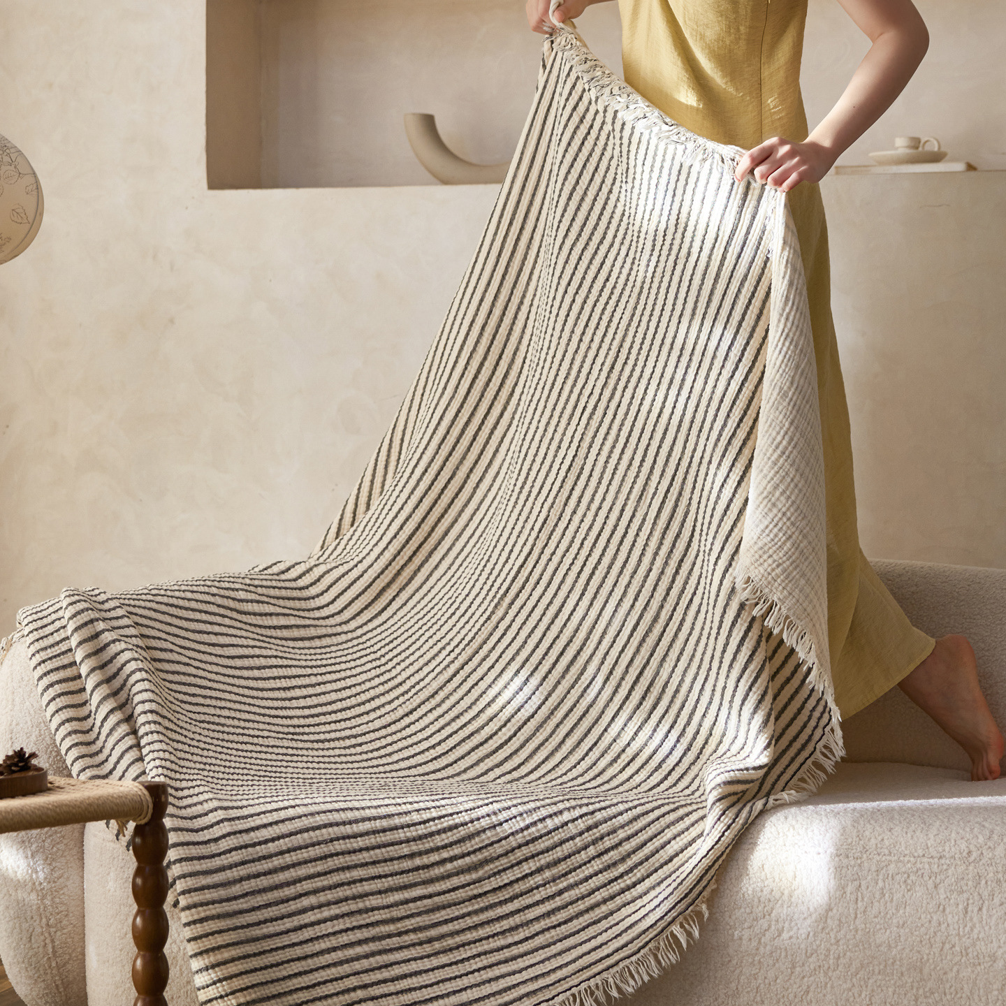 Woven Stripe Throw Blanket
